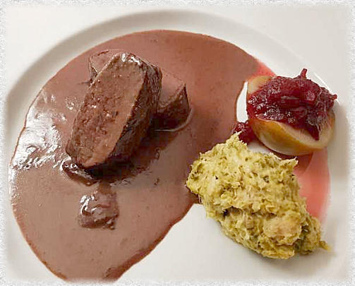 filet de faon avec sauce au chocolat