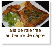 aile de raie frite au beurre de câpre