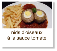 nids d'oiseaux à la sauce tomate