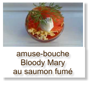 amuse-bouche Bloody Mary au saumon fumé