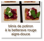 blinis de potiron à la betterave rouge aigre-douce