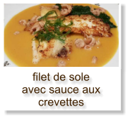 filet de sole avec sauce aux crevettes