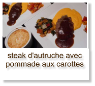 steak d'autruche avec pommade aux carottes