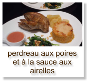 perdreau aux poires et à la sauce aux airelles