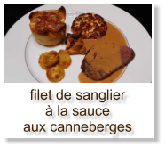 filet de sanglier à la sauce aux canneberges