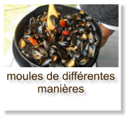 moules de différentes manières