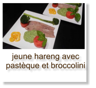 jeune hareng avec pastèque et broccolini