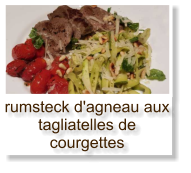 rumsteck d'agneau aux tagliatelles de courgettes