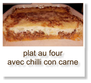 plat au four avec chilli con carne