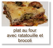 plat au four avec ratatouille et brocoli