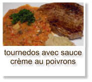 tournedos avec sauce crème au poivrons