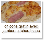 chicons gratin avec jambon et chou blanc