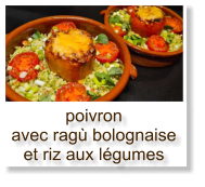 poivron avec ragù bolognaise et riz aux légumes