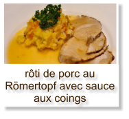 rôti de porc au Römertopf avec sauce aux coings