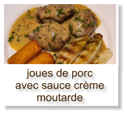 joues de porc avec sauce crème moutarde