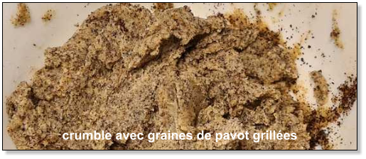 crumble avec graines de pavot grillées