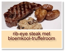 rib-eye steak met bloemkool-truffelroom