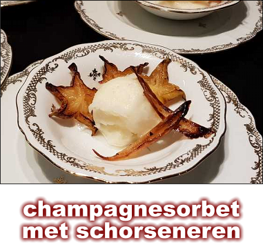 champagnesorbetmet schorseneren