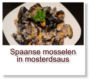 Spaanse mosselen in mosterdsaus