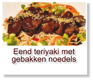 Eend teriyaki met gebakken noedels