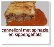 cannelloni met spinazie en kippengehakt