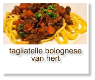 tagliatelle bolognese van hert