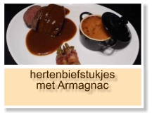 hertenbiefstukjes met Armagnac