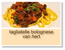 tagliatelle bolognese van hert