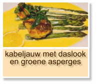 kabeljauw met daslook en groene asperges