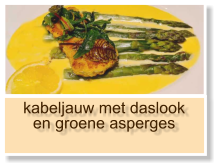 kabeljauw met daslook en groene asperges