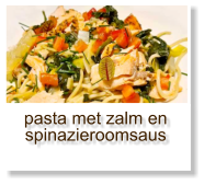 pasta met zalm en spinazieroomsaus