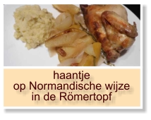 haantje op Normandische wijze in de Römertopf