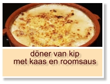 döner van kip met kaas en roomsaus