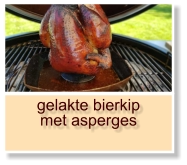 gelakte bierkip met asperges