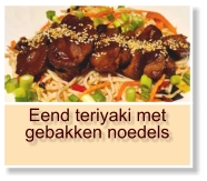 Eend teriyaki met gebakken noedels