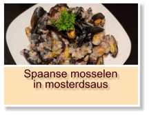 Spaanse mosselen in mosterdsaus