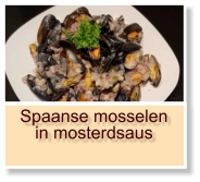 Spaanse mosselen in mosterdsaus