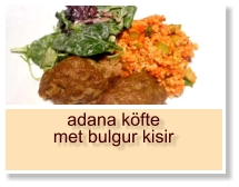 adana köfte met bulgur kisir