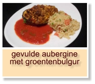 gevulde aubergine met groentenbulgur