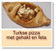 Turkse pizza met gehakt en feta