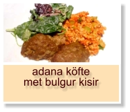 adana köfte met bulgur kisir