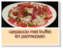 carpaccio met truffel en parmezaan