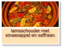 lamsschouder met sinaasappel en saffraan