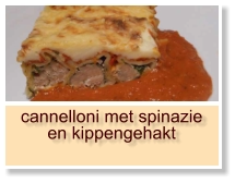 cannelloni met spinazie en kippengehakt