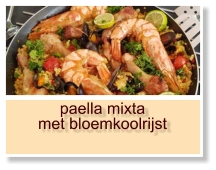 paella mixta met bloemkoolrijst