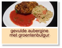 gevulde aubergine met groentenbulgur