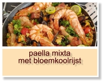 paella mixta met bloemkoolrijst