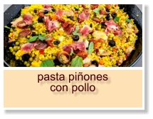 pasta piñones con pollo