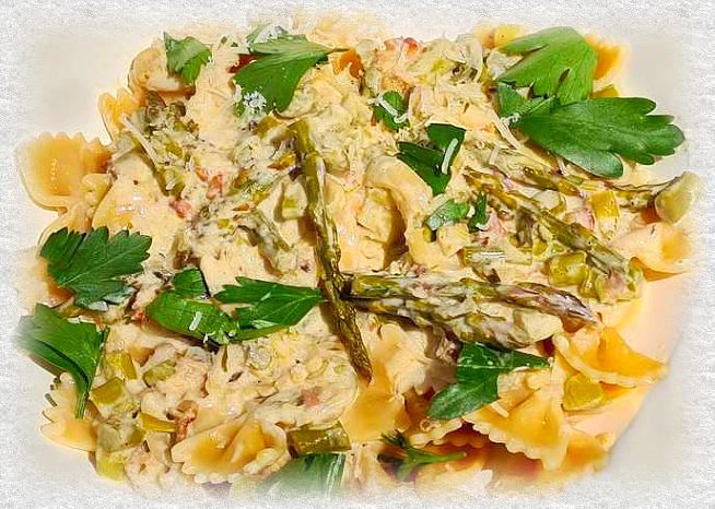 farfalle met groene asperges